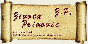 Života Primović vizit kartica